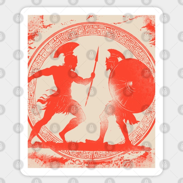 Achilles vs Hector - Epic Fight - Ancient Greek Mythology Sticker by TuncGK